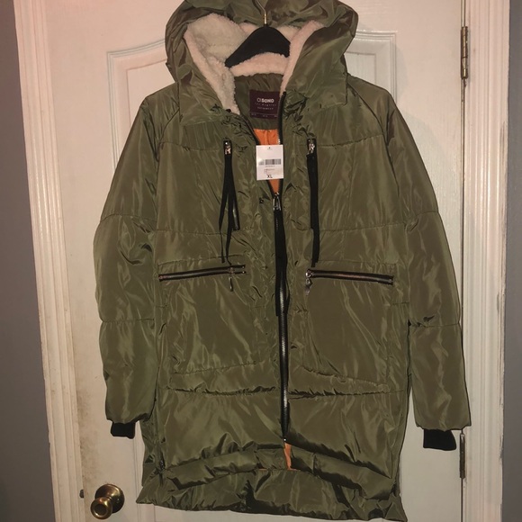 Forever21+Ci sono NWT  faux utility trim shearling parka puffer jacket size XL. - Picture 4 of 17